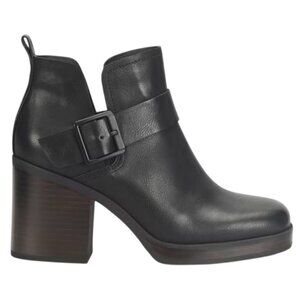 Korks Kari Black Block Heeled Slip On Boots Bootie Womens Size 7